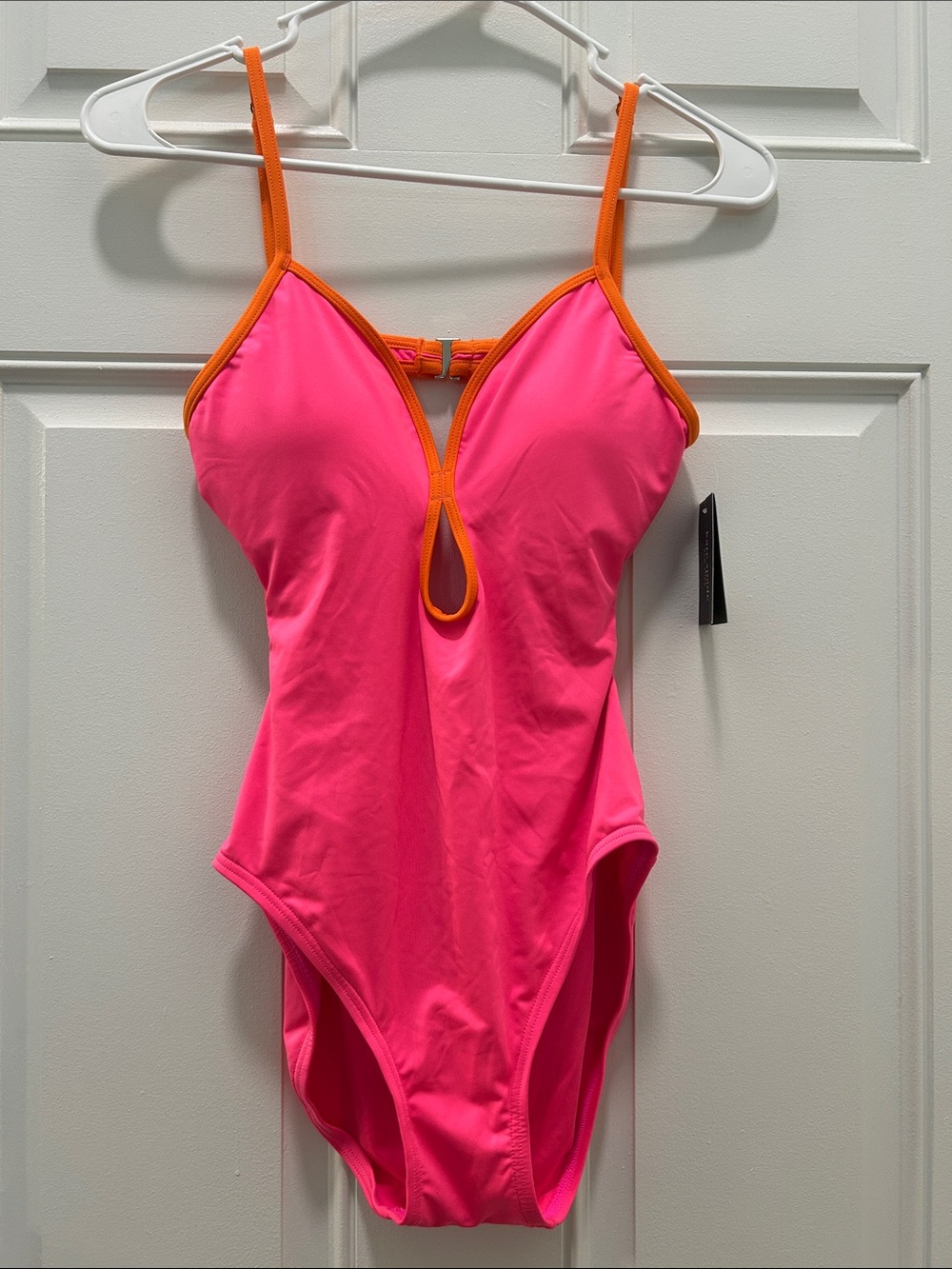 kate spade Hot Pink One-Piece Swimsuit with Orange Trim